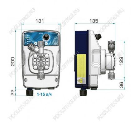 Насос дозир. мембранный eONE BASIC 2-10 100/250V PVDF TFE/P